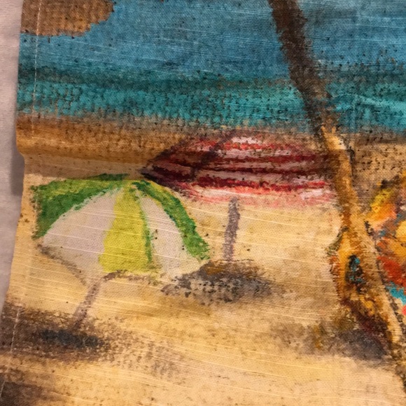 Beach Umbrellas Designer Kitchen Towel NWT Cotton India 26” X 21” - Picture 3 of 16